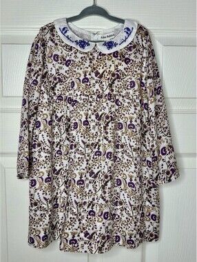 Roller Rabbit Toddler Girls Dress, collared, garden forest print size 4T, NWT
